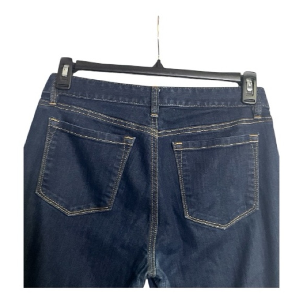 Ann Taylor Loft Curvy Bootcut Jeans 5 Pocket Belt Loop Dark Blue Stain size 6p - Picture 3 of 4